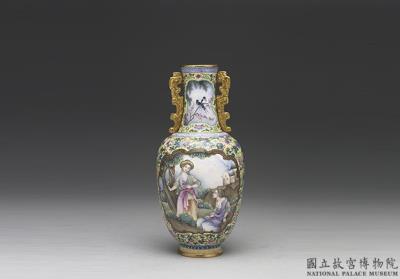 图片[2]-Painted enamel vase with illustration of western figures. Qianlong reign (1736-1795), Qing dynasty.-China Archive